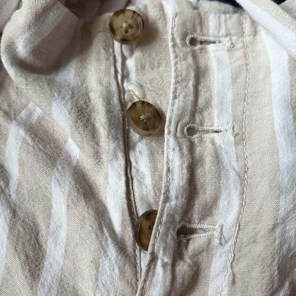 Abercrombie & Fitch Linen-Blend Paper Bag Shorts Stripe Women Small Cream/White - Picture 6 of 8